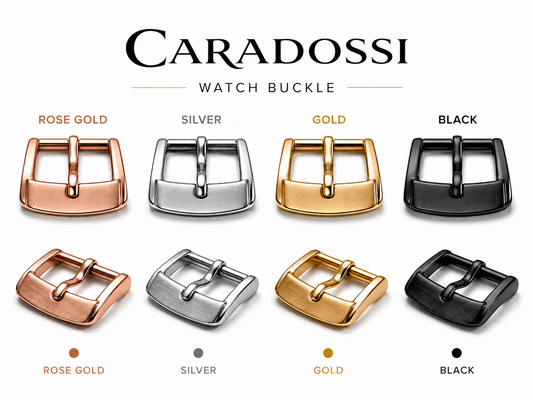 CARADOSSI Black Togo Genuine Leather Watch Strap | Smart Watch Compatible