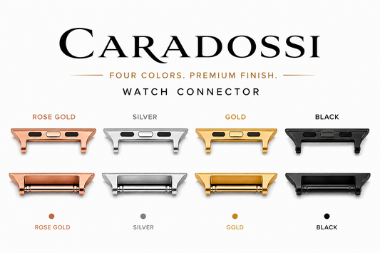 CARADOSSI Black Genuine Leather Watch Strap | Smart Watch Compatible