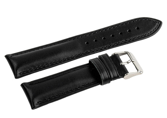 CARADOSSI Black Genuine Leather Watch Strap | Smart Watch Compatible