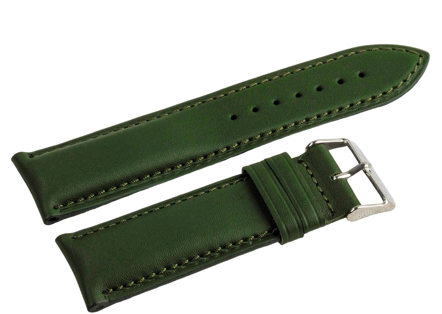 Green Genuine Leather Watch Strap
